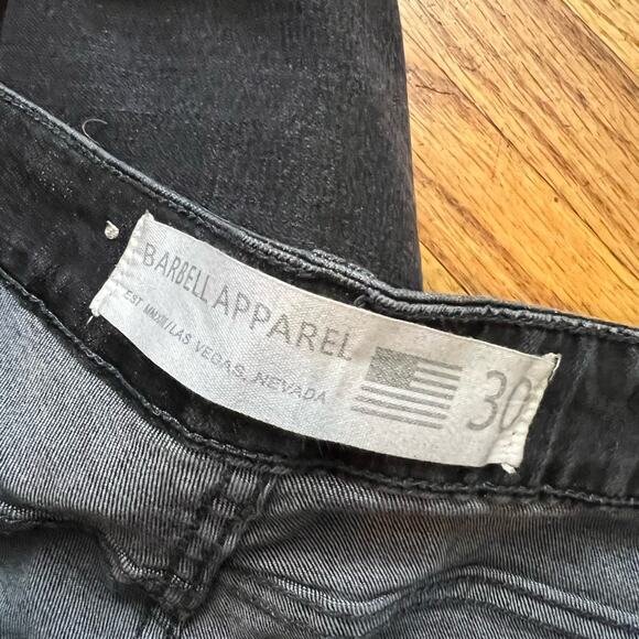 Barbell Jeans Mens 30 Weightlifting Skinny Stretch Black Measures 31x32 - Picture 5 of 10